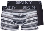 Skiny Retro Pants Doppelpack Herren Boxershorts Schwarz/Dunkelblau