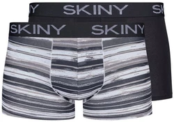 Skiny Retro Pants Doppelpack Herren Boxershorts Schwarz/Dunkelblau