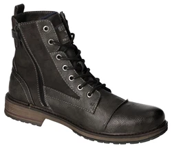 MUSTANG Schnürboots Herbstschuh mit praktischer Anziehlasche graphit
