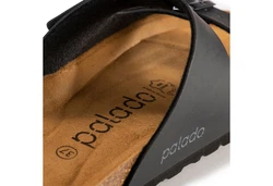 Palado Korfu Pantolette Herren Schwarz/Beige/Hellblau