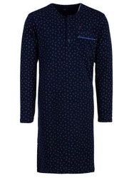 Henry Terre Nachthemd Thermo Dunkelblau/Blau