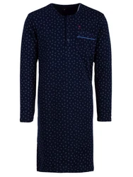 Henry Terre Nachthemd Thermo Dunkelblau/Blau