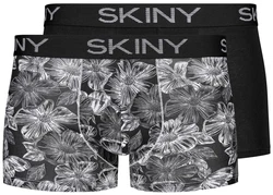 Skiny Retro Pants Doppelpack Herren Boxershorts Schwarz/Rosa