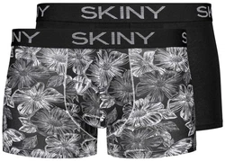 Skiny Retro Pants Doppelpack Herren Boxershorts Schwarz/Rosa