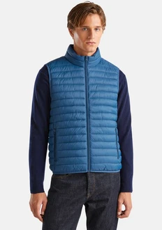 United Colors of Benetton Steppweste mit Zipper-Taschen Blau/Hellblau/Dunkelblau