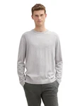 TOM TAILOR Strickpullover Basic Crewneck Knit Grau/Hellgrau/Grün