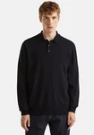 United Colors of Benetton Langarm-Poloshirt Schwarz/Dunkelgrün/Grün