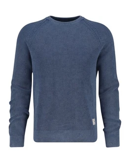 Gant Rundhalspullover WASHED RIB C-NECK Blau/Dunkelblau/Grau/Hellblau