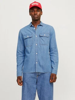 Jack & Jones Hemd JJETravis Hellblau/Blau