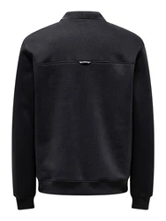 ONLY & SONS Sweatshirt Polokragen Viertelknopfleiste Regular Fit (7994) Schwarz (7994)