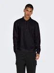 ONLY & SONS Sweatshirt Polokragen Viertelknopfleiste Regular Fit (7994) Schwarz (7994)