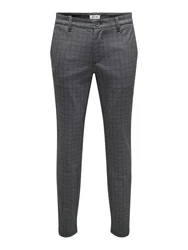 ONLY & SONS Chinohose Chino Hose Slim Fit Reißverschluss Seitentaschen (8043) Schwarz (8043-2)