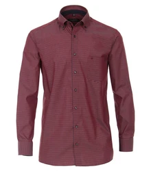 CASAMODA Langarmhemd Comfort Fit Dunkelrot/Rot/Bordeaux