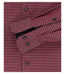 CASAMODA Langarmhemd Comfort Fit Dunkelrot/Rot/Bordeaux