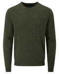 Alan Paine Strickpullover Rundhals-Pullover Dunkelgrün/Grün