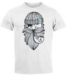 Neverless Print-Shirt Herren T-Shirt Seemann Bart Seefahrer Nordisch Maritim Grün/Grau/Silber/Hellgrau/Dunkelgrau
