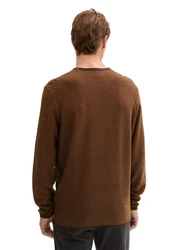 TOM TAILOR Strickpullover Braun/Orange/Dunkelbraun
