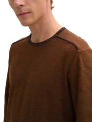 TOM TAILOR Strickpullover Braun/Orange/Dunkelbraun