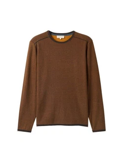 TOM TAILOR Strickpullover Braun/Orange/Dunkelbraun TOM TAILOR Strickpullover Braun/Orange/Dunkelbraun