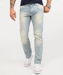Regular-fit-Jeans Herren Jeans Stonewashed Hellblau RC-2141