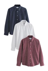 Next Langarmhemd Oxfordhemd Rot/Hellblau/Mischfarben/Dunkelrot/Lila/Dunkelblau