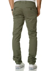 Amaci&Sons Herren Regular Slim Stretch Chino Hose Fit 7009-10 Khaki/Dunkelgrün