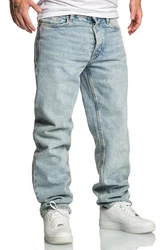Amaci&Sons Weite Jeans BOX HILL 90s Straight Jeans Blau/Hellblau/Grau