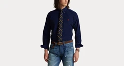 Polo Ralph Lauren Langarmhemd Custom Fit Dunkelblau/Blau