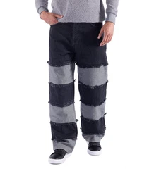 Denim House Relax-fit-Jeans Lässige Designer Baggy Jeans Relaxed Fit HIP HOP Schwarz