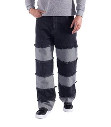 Denim House Relax-fit-Jeans Lässige Designer Baggy Jeans Relaxed Fit HIP HOP Schwarz