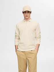 SELECTED HOMME Poloshirt SLHCLEMENTS DETAIL Weiß/Khaki/Beige/Orange/Braun