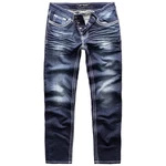 Amaci&Sons Herren Dicke Nähte Destroyed Jeans Regular Slim Denim Hose Fit 7983WC 