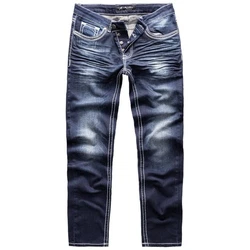 Amaci&Sons Herren Dicke Nähte Destroyed Jeans Regular Slim Denim Hose Fit 7983WC 