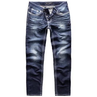 Amaci&Sons Herren Dicke Nähte Destroyed Jeans Regular Slim Denim Hose Fit 7983WC 