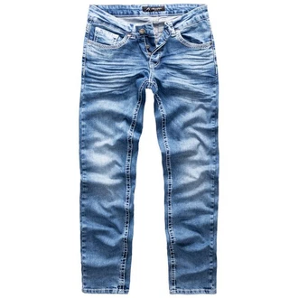 Amaci&Sons Herren Dicke Nähte Destroyed Jeans Regular Slim Denim Hose Fit 7983WC 