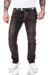 Lorenzo Loren Regular-fit-Jeans Herren Regular Fit (326) dunkelgrau (LL-326)