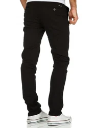 Amaci&Sons Herren Slim Fit Chino Hose Jeans 7100 Schwarz/Khaki