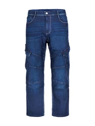Mill&Tailor Cargojeans 6 Pocket Style Denim Regular Straight-Cut Blau/Dunkelblau/Hellblau