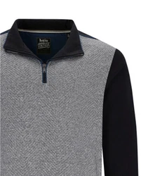 Hajo Sweatshirt mit Kängurutaschen Dunkelblau/Grau/Dunkelgrau/Blau