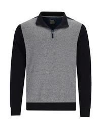 Hajo Sweatshirt mit Kängurutaschen Dunkelblau/Grau/Dunkelgrau/Blau