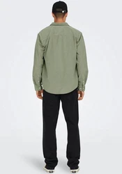ONLY & SONS Blusenshirt ONSALP RLX 2PKT WASHD CORD LS SHIRT oliv