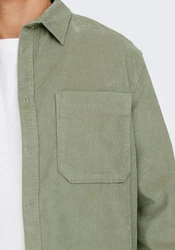ONLY & SONS Blusenshirt ONSALP RLX 2PKT WASHD CORD LS SHIRT oliv