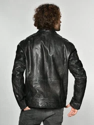 MUSTANG Lederjacke Varberg Creme/Schwarz/Braun/Blau
