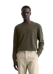 Marc O'Polo Rundhalspullover Dunkelgrün/Khaki