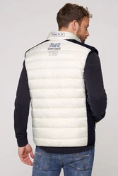 CAMP DAVID Steppweste Dunkelblau/Orange/Grau/Gelb