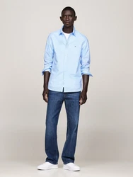 Tommy Hilfiger Langarmhemd POPLIN PRINT SF SHIRT blau/optic wei