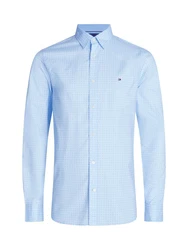 Tommy Hilfiger Langarmhemd POPLIN PRINT SF SHIRT blau/optic wei