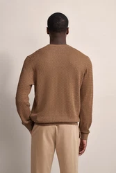 bugatti Strickpullover Braun/Orange/Beige