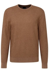 bugatti Strickpullover Braun/Orange/Beige