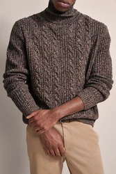 bugatti Rollkragenpullover Braun/Grau/Dunkelbraun/Dunkelrot